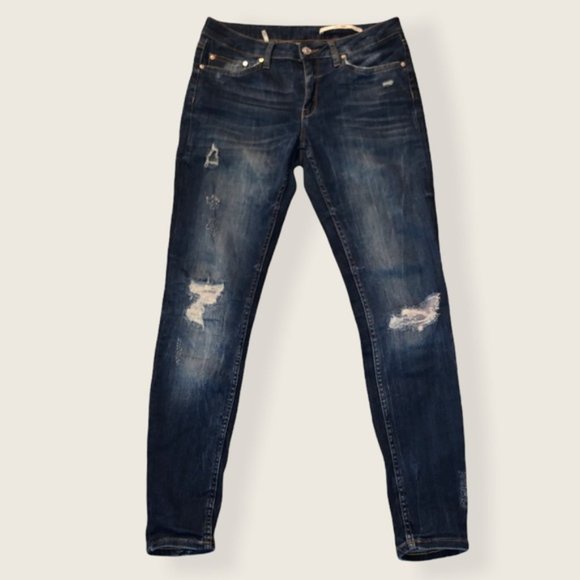 Zara Mid Rise Ripped Skinny Jeans 28 x 28